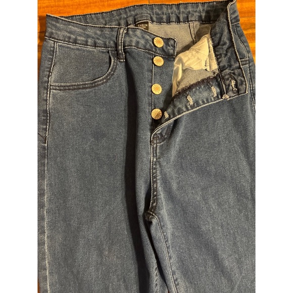 SHEIN Button Up Flare Hem Jeans. Size Small (4) - Picture 4 of 10